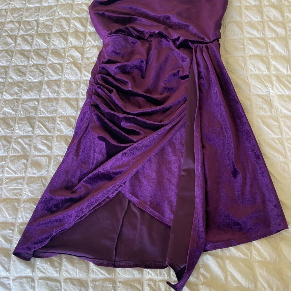 Lulu's Gotta Shine Deep Purple Velour Midi Dress - Picture 5 of 14